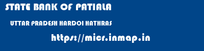 STATE BANK OF PATIALA  UTTAR PRADESH HARDOI HATHRAS   micr code